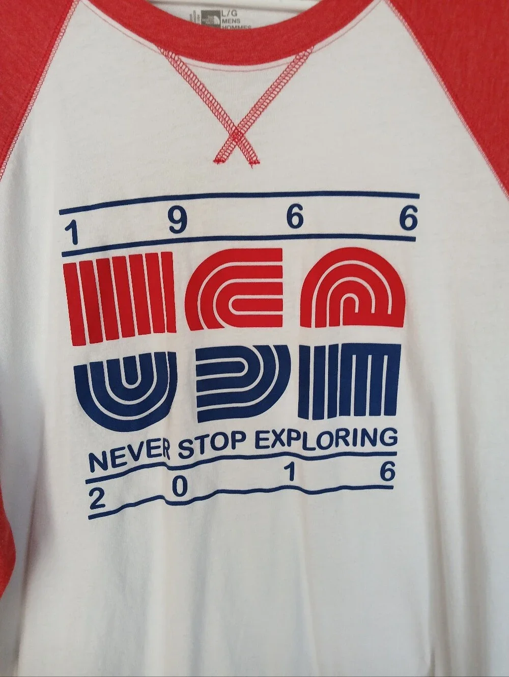 💎 The North Face Men's USA Baseball 3/4 Sleeve Shirt Raglan 0416